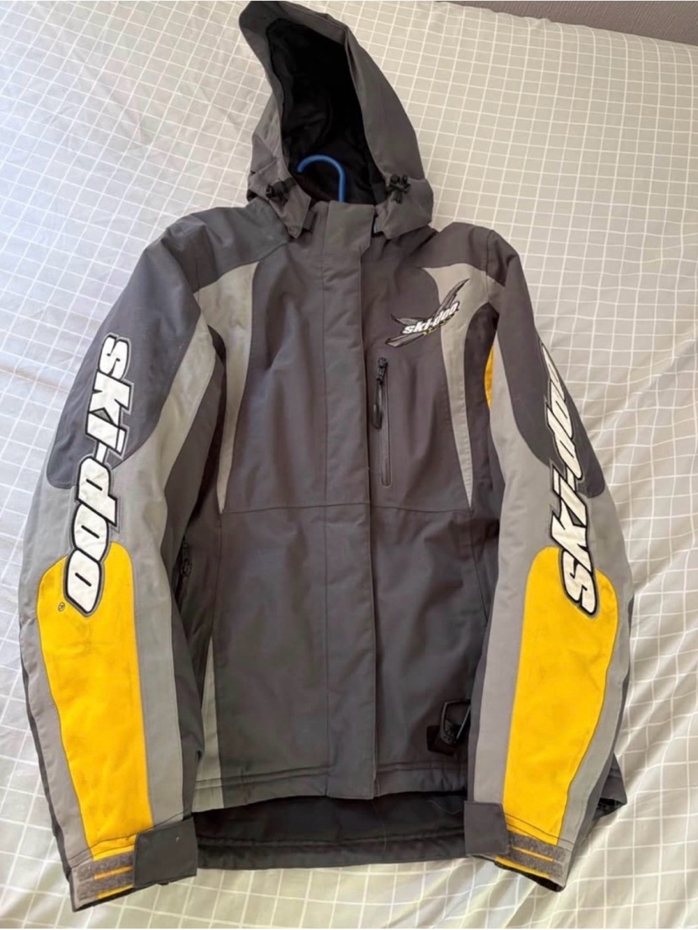 Ski-Doo Women's Gray & Yellow Snow Jacket with Hood